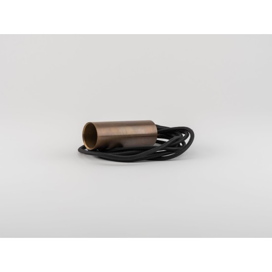 Tube 1 Pendant Brons E27 - lengte kabel: 6m - incl.black rosette 55x25mm